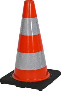 Pachołek drogowy 50cm U-23c | gumowy, 1,5 kg, odblaskowy